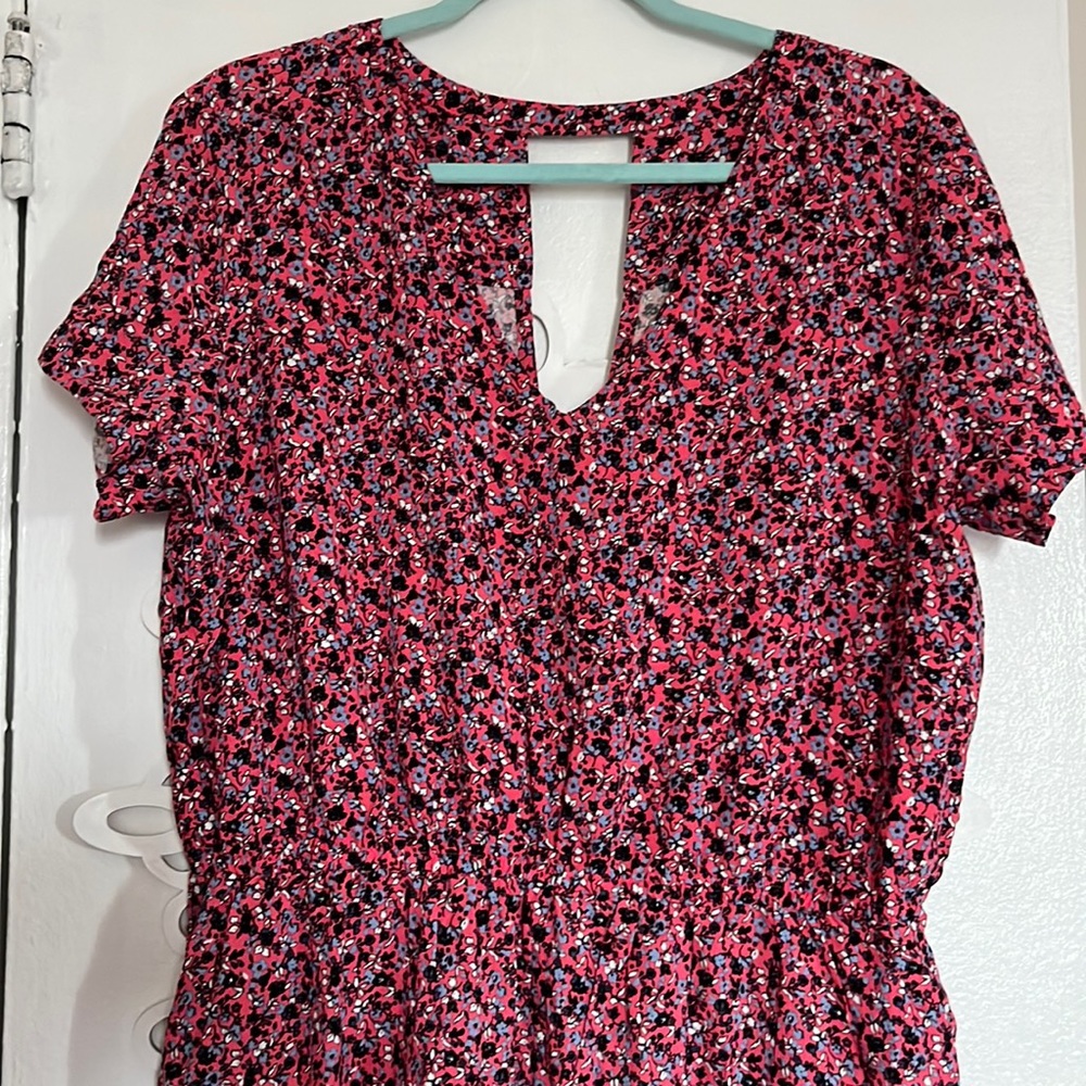 Pink and black coral dress